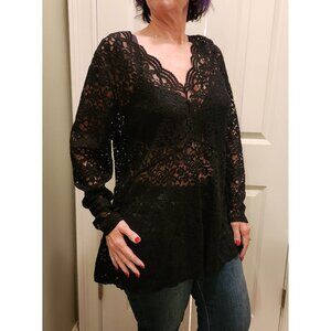 Elegant Black Lace Women's Top